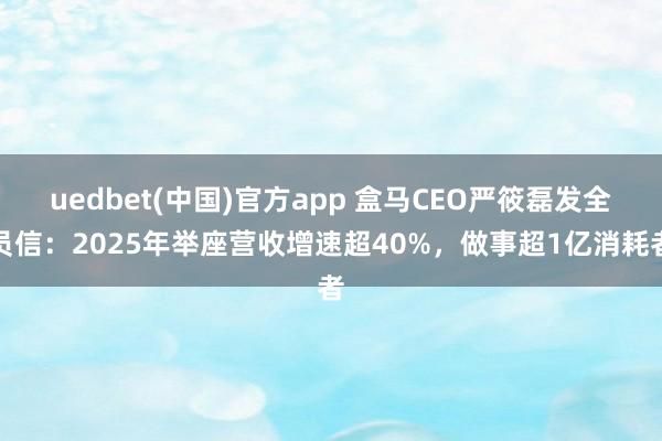 uedbet(中国)官方app 盒马CEO严筱磊发全员信：2025年举座营收增速超40%，做事超1亿消耗者