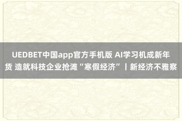 UEDBET中国app官方手机版 AI学习机成新年货 造就科技企业抢滩“寒假经济”丨新经济不雅察