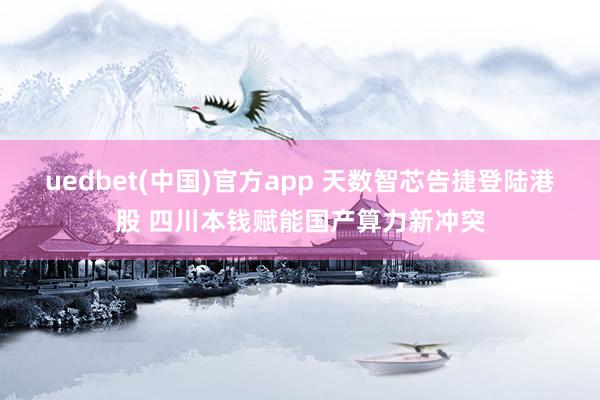 uedbet(中国)官方app 天数智芯告捷登陆港股 四川本钱赋能国产算力新冲突