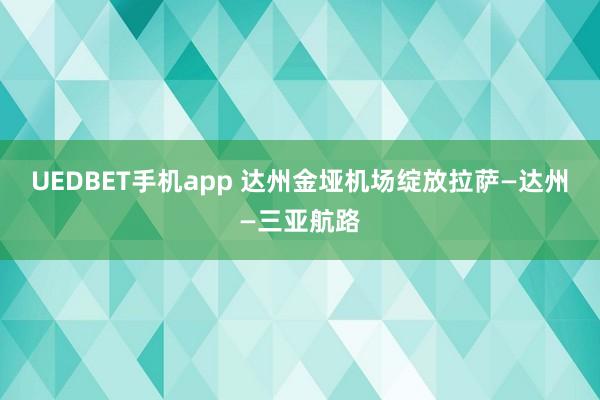 UEDBET手机app 达州金垭机场绽放拉萨—达州—三亚航路