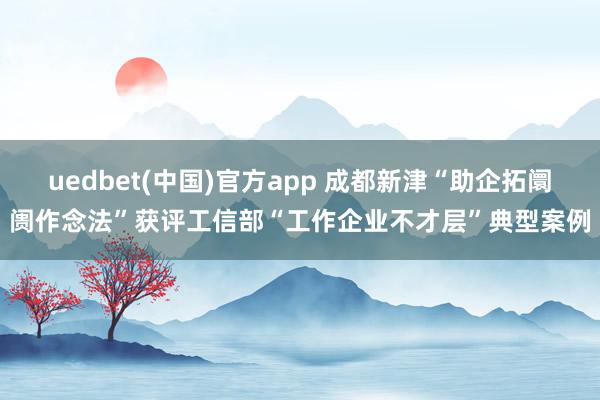 uedbet(中国)官方app 成都新津“助企拓阛阓作念法”获评工信部“工作企业不才层”典型案例