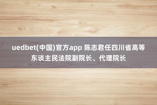 uedbet(中国)官方app 陈志君任四川省高等东谈主民法院副院长、代理院长