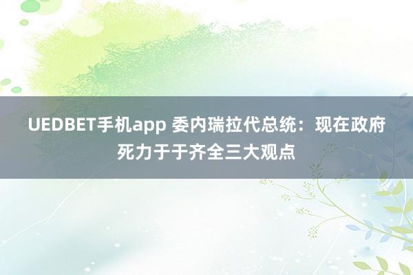 UEDBET手机app 委内瑞拉代总统：现在政府死力于于齐全三大观点