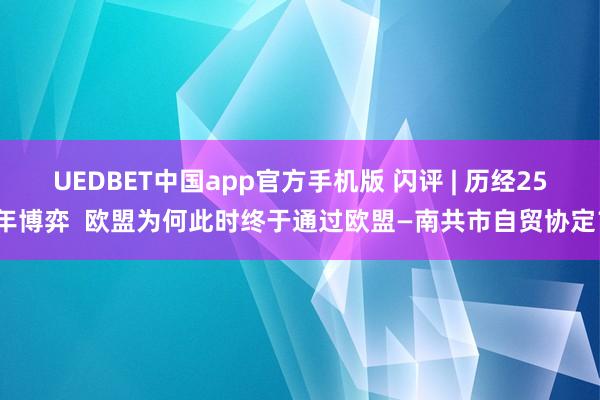 UEDBET中国app官方手机版 闪评 | 历经25年博弈  欧盟为何此时终于通过欧盟—南共市自贸协定？
