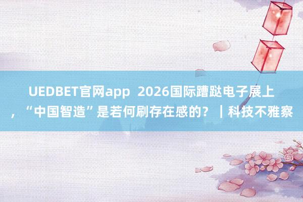 UEDBET官网app  2026国际蹧跶电子展上，“中国智造”是若何刷存在感的？｜科技不雅察