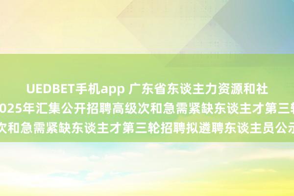 UEDBET手机app 广东省东谈主力资源和社会保险厅所属业绩单元2025年汇集公开招聘高级次和急需紧缺东谈主才第三轮招聘拟遴聘东谈主员公示
