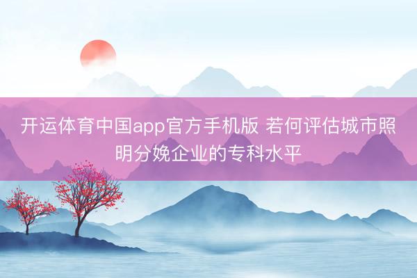 开运体育中国app官方手机版 若何评估城市照明分娩企业的专科水平