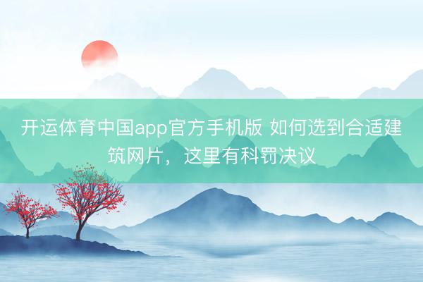 开运体育中国app官方手机版 如何选到合适建筑网片，这里有科罚决议
