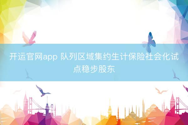 开运官网app 队列区域集约生计保险社会化试点稳步股东